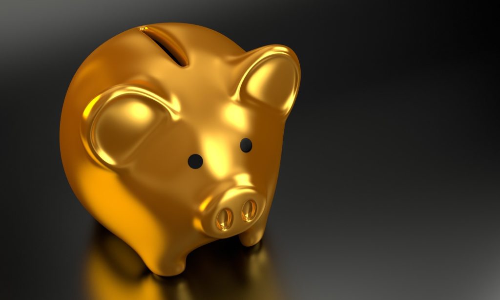 金の豚の貯金箱